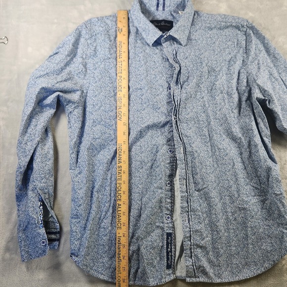 Robert Graham Long Sleeve Shirt‎ SOLIS XL Navy Blue Abstract Weave Pattern - Picture 7 of 9